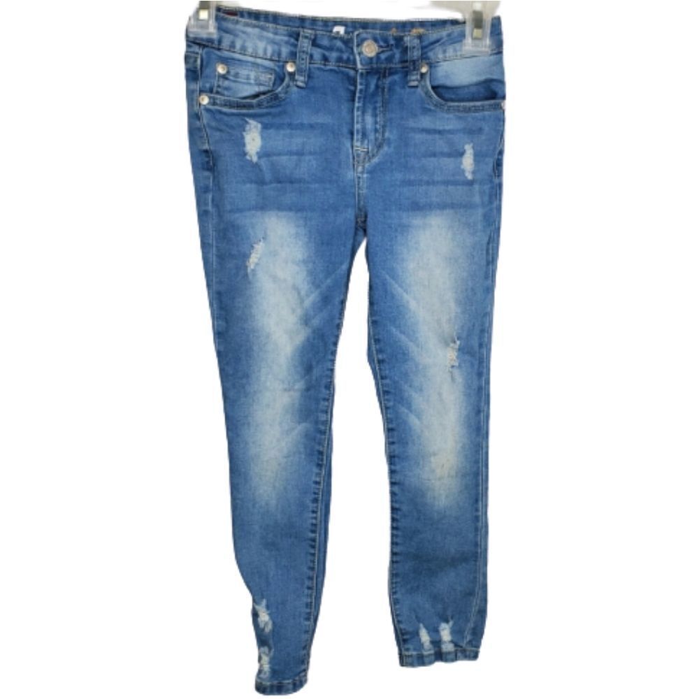 7FAM jeans Josefina distressed skinny boyfriend childrens blue 8